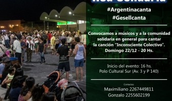 LLEGA A VILLA GESELL RED SOLIDARIA, CANTA ARGENTINA