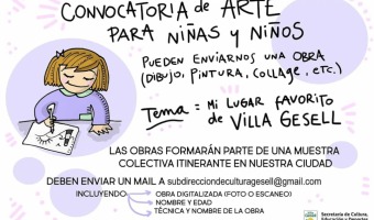 CONTINA ABIERTA LA CONVOCATORIA DE ARTE PARA NIAS Y NIOS DE VILLA GESELL