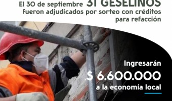 31 GESELINOS FUERON ADJUDICADOS EN EL PROGRAMA PROCREAR PARA LA REFACCIN DE VIVIENDAS QUE FOMENTAR EL MERCADO INTERNO