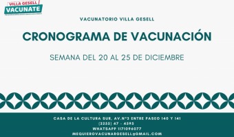 AVANZA LA VACUNACIN CONTRA EL COVID-19: CRONOGRAMA SEMANAL