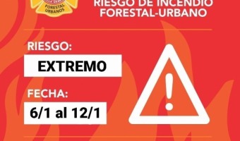 ALERTA DE RIESGO EXTREMO POR INCENDIOS HASTA EL 12 DE ENERO