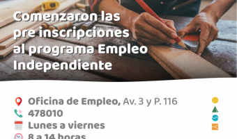 EST ABIERTA LA PRE-INSCRIPCIN AL PROGRAMA EMPLEO INDEPENDIENTE