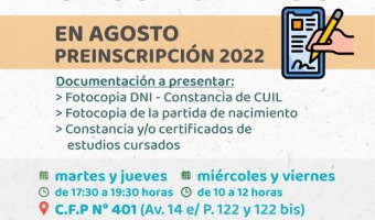 PREINSCRIPCIN PARA EL PLAN FINES 2022