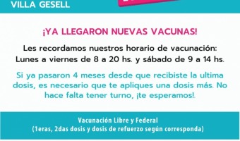 LLEGARON NUEVAS DOSIS CONTRA EL COVID-19 AL VACUNATORIO GESELINO