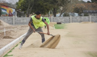 AVANCE DE LA OBRA DE LA NUEVA CANCHA DE HOCKEY